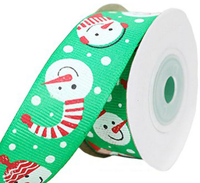 스투피드 크리스마스 리본 포장끈, 그린눈사람, 1개, 9m