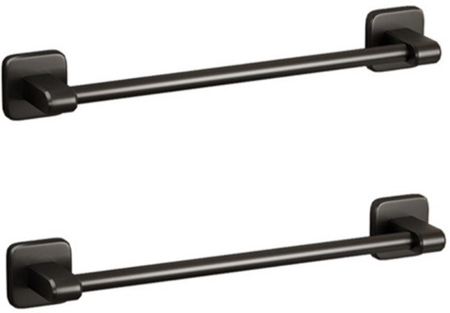 리얼피키 무타공 욕실 거치대, 블랙, 2개