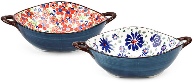 폴라니에 귀볼 접시 중 2종 세트, 1세트, 팬지 접시 + 들국화 접시, 혼합색상