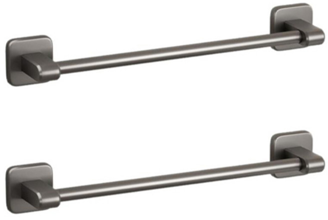 리얼피키 무타공 욕실 거치대, 그레이, 2개