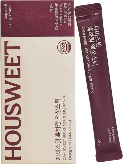 하우스윗 정품 자미스윗 흑하랑 상추 무설탕 액상스틱 사과맛 14p, 280g, 1개 - 쿠팡