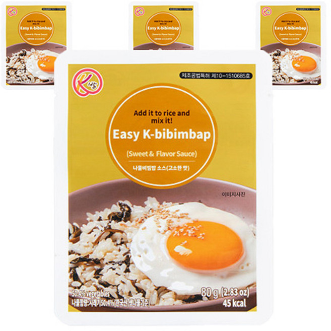 산채만 시래기 나물비빔밥소스 고소한맛, 80g, 4개