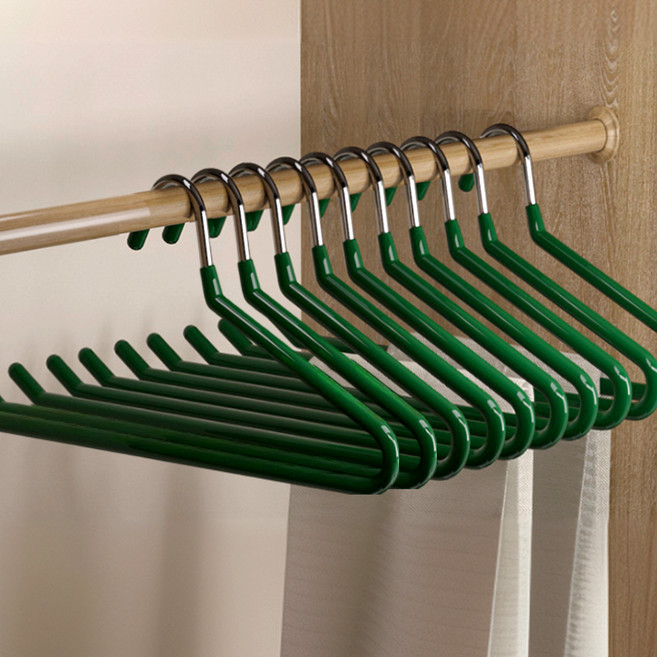논슬립 프리미엄 엔드 코팅 바지걸이, 그린, 10개