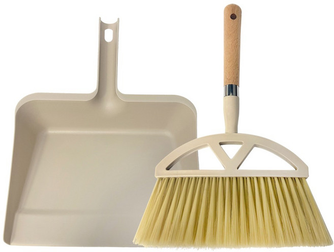 월드크린 우드 방비 사각형 빗자루 + 쓰레받기 세트, 1세트, 혼합색상