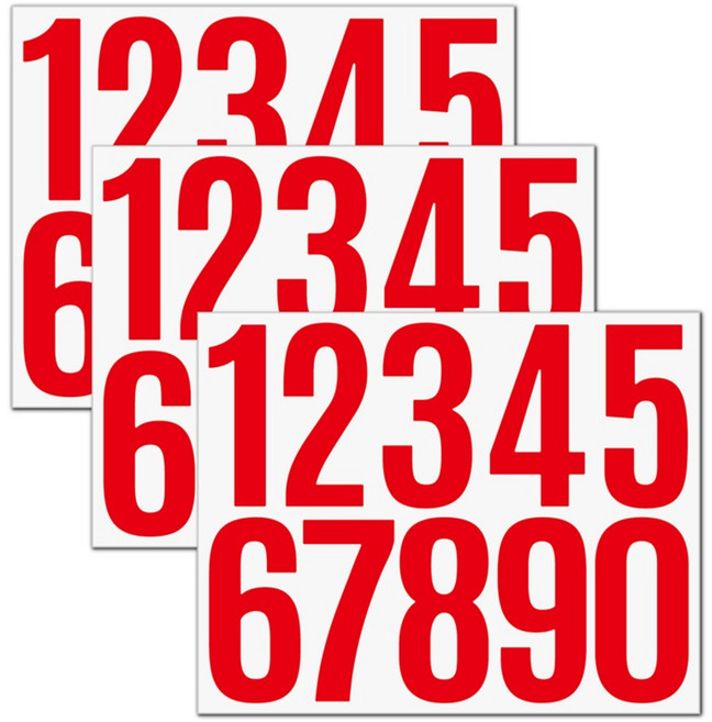 데일리네스트 다이어리 귀여운 숫자 팬시스티커 21 x 16.8 cm, 레드, 3개