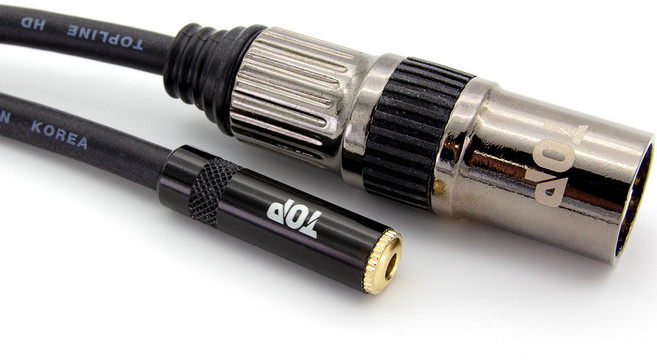 에이치디탑 국산 3.5 스테레오 암 to XLR 수 케이블 HT-TP453, 1개, 10m