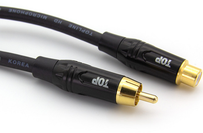 HDtop 韓國製 RCA 母 TO RCA 公 連接線 HT-TP575, 0.5m, 1個