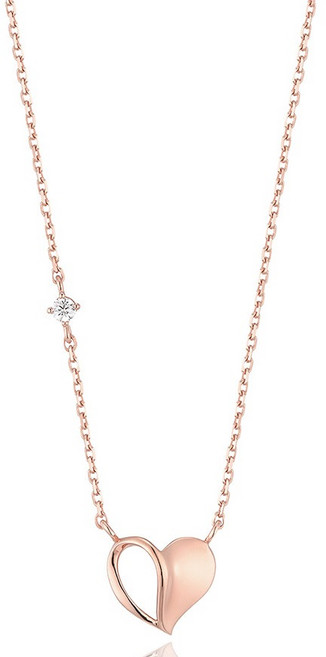 로이드 여성용 하프 하트 실버 목걸이 LLNS24323U