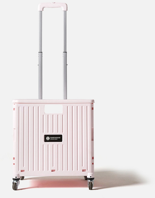 홈앤하우스 소프트 회전 접이식 폴딩 카트, 파스텔핑크, 1개