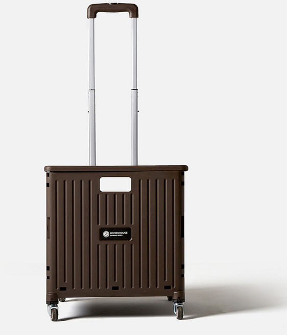 홈앤하우스 소프트 회전 접이식 폴딩 카트, 딥브라운, 1개