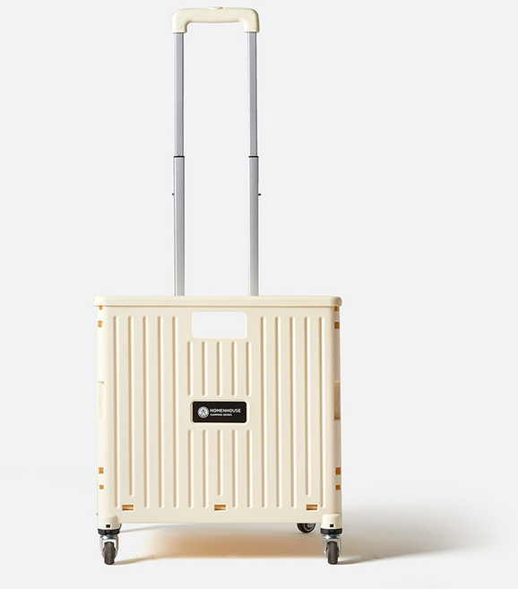 홈앤하우스 소프트 회전 접이식 폴딩 카트, 크림, 1개