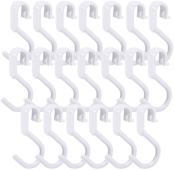 모나코올리브 수납평정 압축봉 후크 걸이, 화이트, 20개