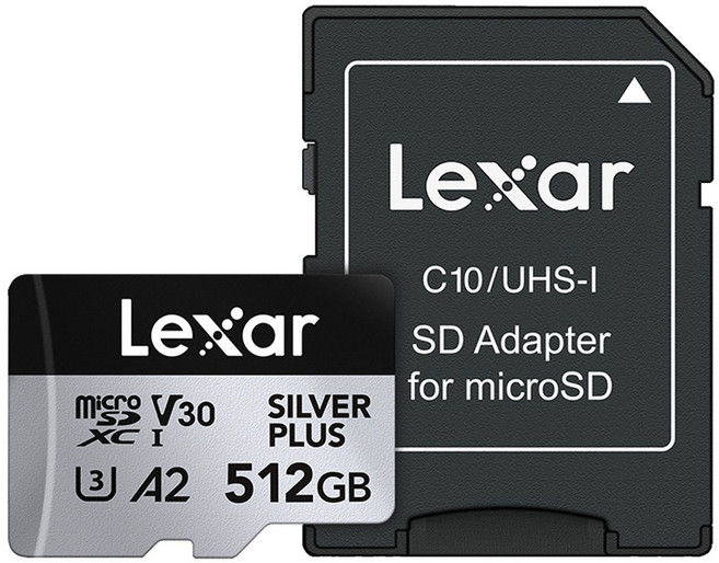 렉사 Silver PLUS 4K 고프로 오즈모 인스타360 드론 액션캠 mircroSD 메모리카드, 512GB, 1개