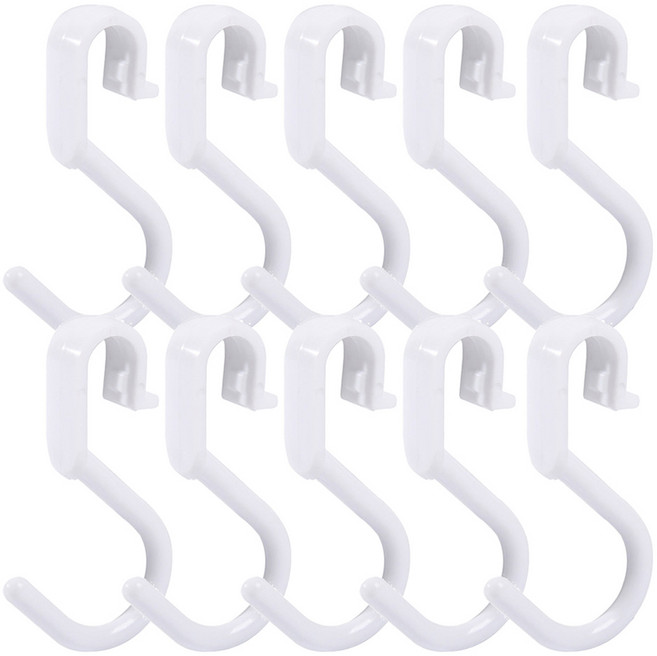 모나코올리브 수납평정 압축봉 후크 걸이, 화이트, 10개