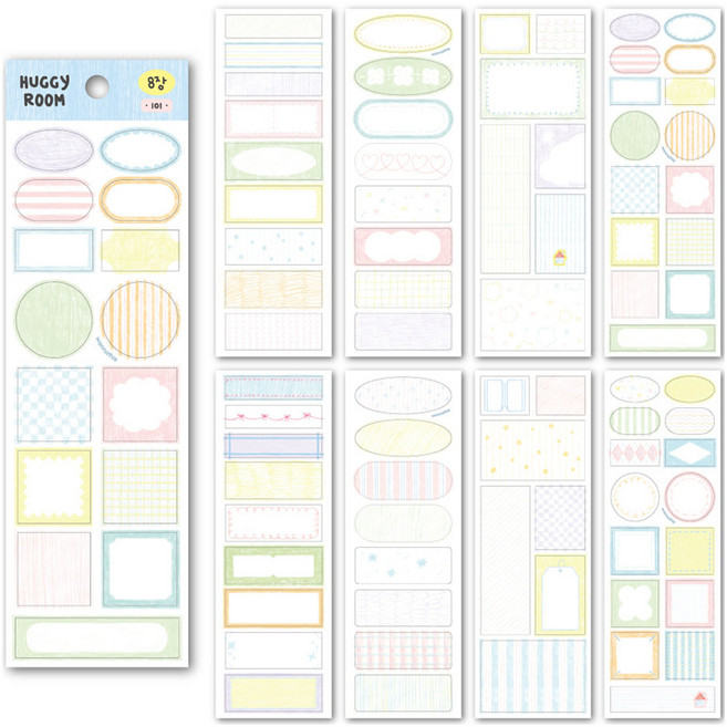 워너디스 허기룸 모조지 스티커 팩 101호, 혼합색상, 1개