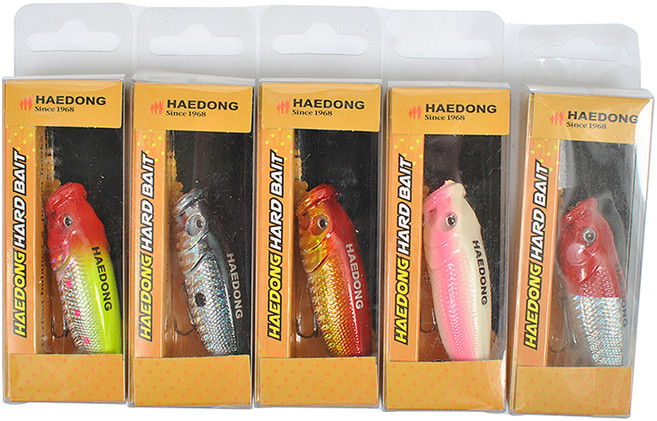 해동 올라와 뽀퍼2 탑워터 루어 5종 세트, 랜덤 발송, 1세트