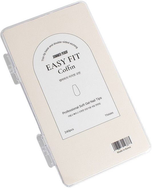 썸머피치 이지핏 코핀 네일팁 240p 세트, 1개, 클리어