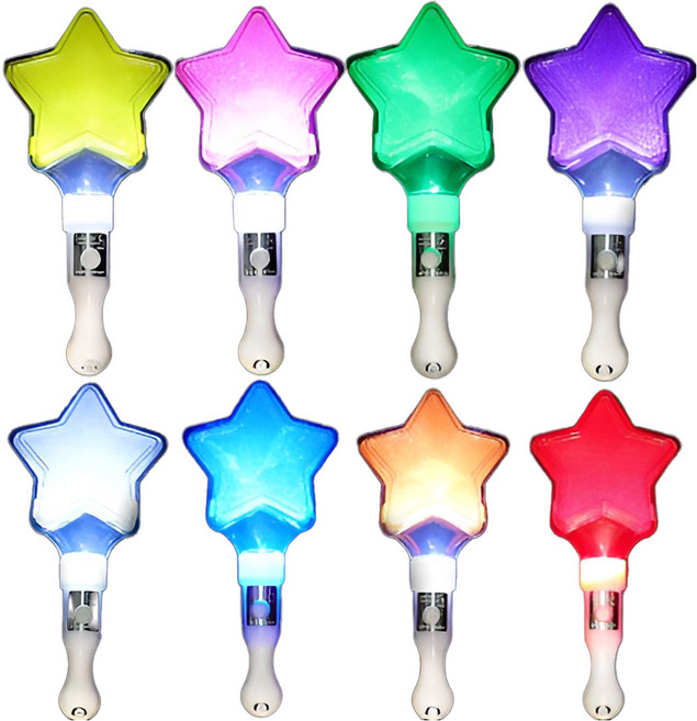 小星星活動 LED演唱會 派對 才藝表演 應援棒 8件組, 混合顏色, 1套