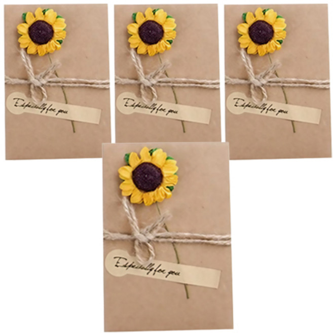 라이프팁스 고급스러운 크라프트 감성편지지, 해바라기(S), 4개
