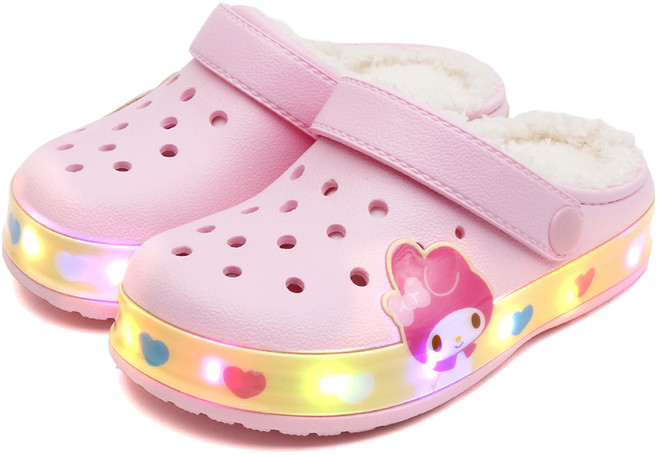 아동용 CH 산리오 팝핑 마이멜로디 라이팅 방한샌들