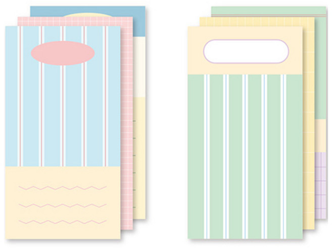 모노라이크 트리플 메모패드 플랜 2종 D세트, COTTONCANDY + PASTEL, 1세트