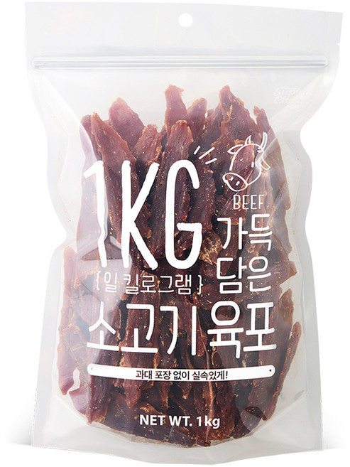 슈퍼츄 강아지 일킬로그램 가득담은 육포, 소고기, 1kg, 1개
