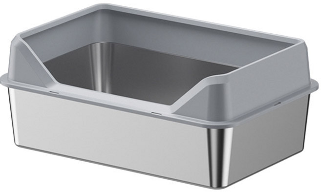 레드퍼피 스트롱 스텐 고양이 화장실, 그레이, 1세트