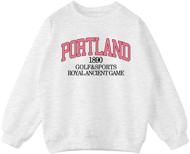 제니 아동용 오버핏 포틀랜드 기모 긴소매 맨투맨 티셔츠 JN5015M