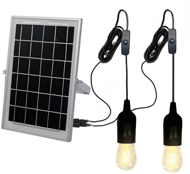 비상 태양광 천장등 에디슨 6W 2p 세트, 전구색