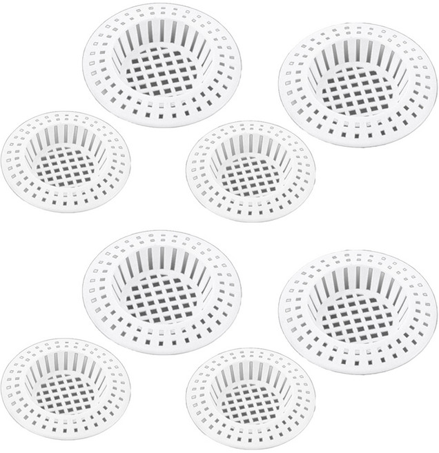 아루아 욕실 욕조 거름망 2종 x 4p 세트, 화이트