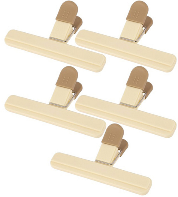 브링엔 밀봉 봉지 집게 대형, 아이보리, 5개