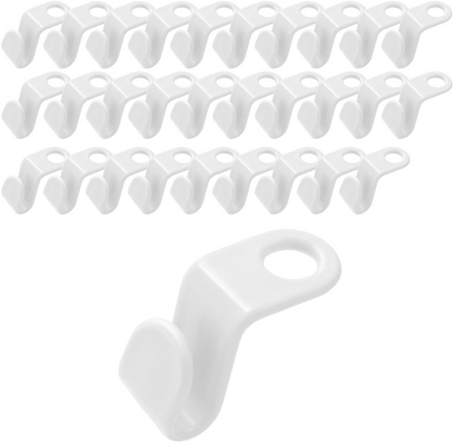 리빙홈디테일 옷걸이 연결고리 홀더 1구 GE-11, 화이트, 30개