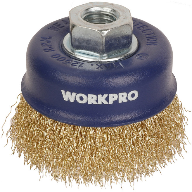 워크프로 너트형 컵브러쉬 75mm WP407021, 1개