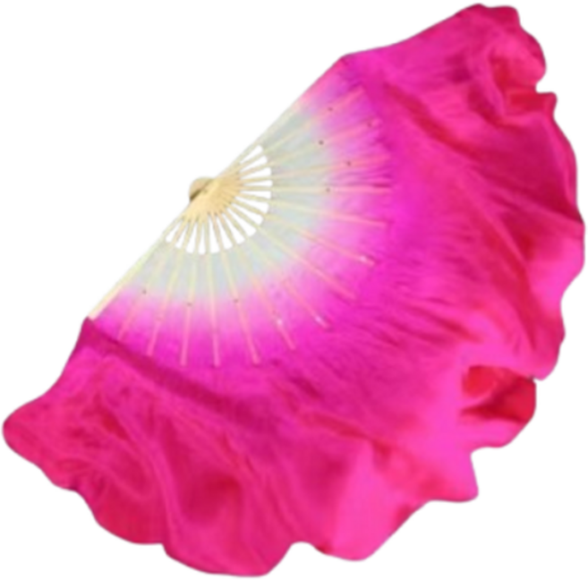 마켓피아 로즈레드 그라데이션 전통 실크 무용부채 너슬 10cm, 1개, B타입