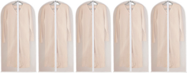 퍼니벨 코트형 오염방지 pvc 의류커버 투명, 5개, 1개입