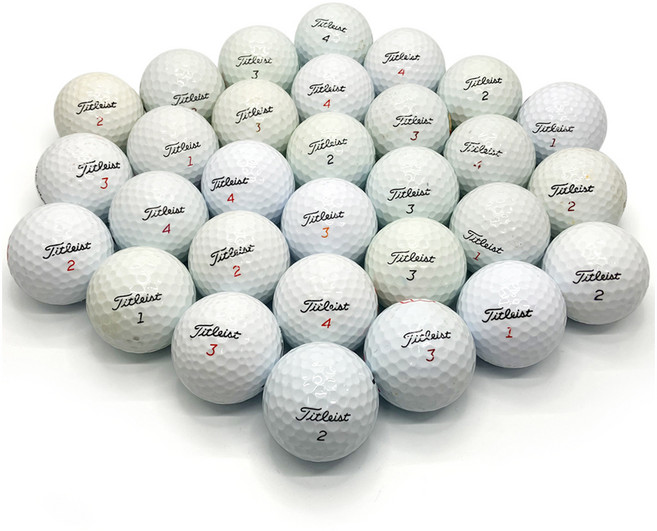 Titleist 2層二手高爾夫球 B+級, 白色, 30個, 1組