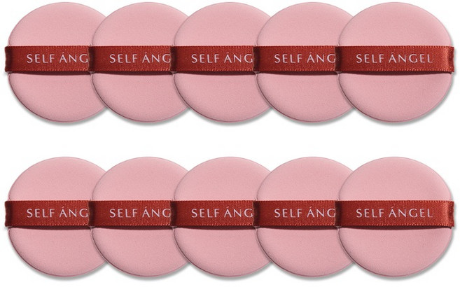 셀프천사 미니 쿠션 퍼프 메이크업 화장 스펀지, 핑크, 10개