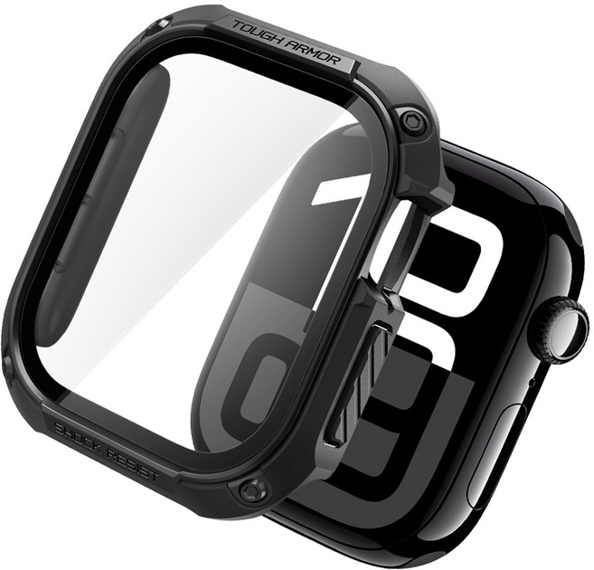 슈피겐 터프아머 애플워치 케이스 46mm ACS08603, 블랙, 1개