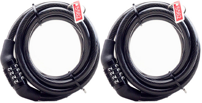 아이예스 강철 와이어 자전거 번호키 자물쇠 잠금장치 IY-LOCK1, 블랙, 2개