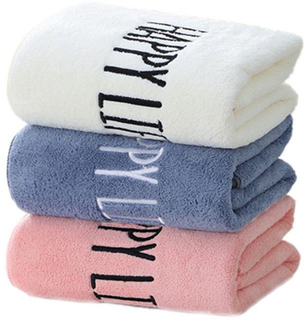 올웨일리 자수 레터링 타월 수건 3종 세트 극세사 TSP1553, No 1, 1개