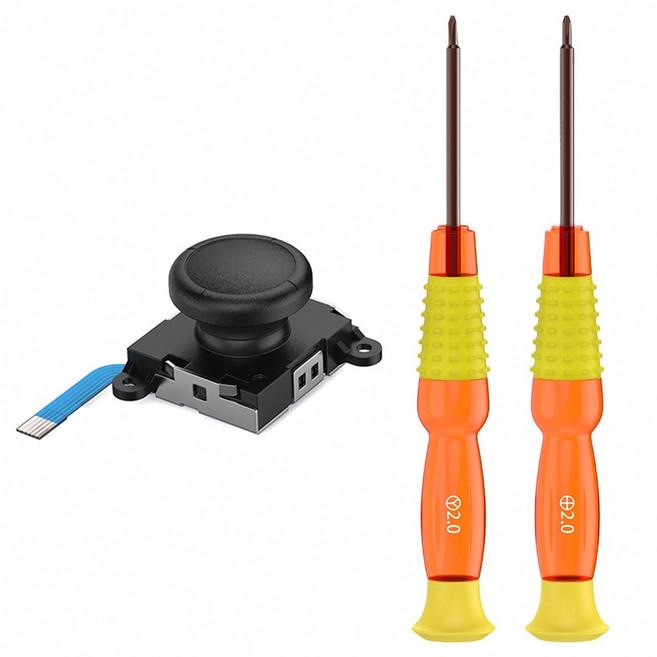 스페이스쉴드 닌텐도 스위치 조이콘 아날로그 스틱 모듈 + 전용드라이버 2p 세트, 1세트, 블랙