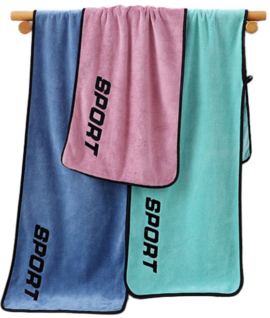 올웨일리 다용도 극세사 스포츠 수건 3종 세트 TSP1554 30 x 110 cm, 그린 + 퍼플 + 블루, 1세트