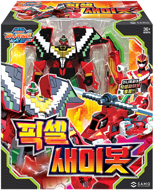 미니특공대 픽셀파워 픽셀 새미봇, 혼합색상, 1개