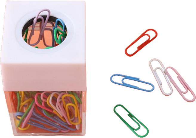 라이크존 편리한 클립통 화이트 + 클립 18p 세트, 1세트