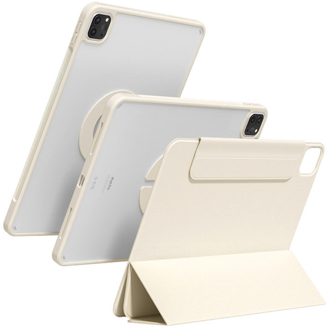 태블리스 아이패드 마그네틱 분리형 듀얼 커버 케이스 MW-68, 크림, 1개