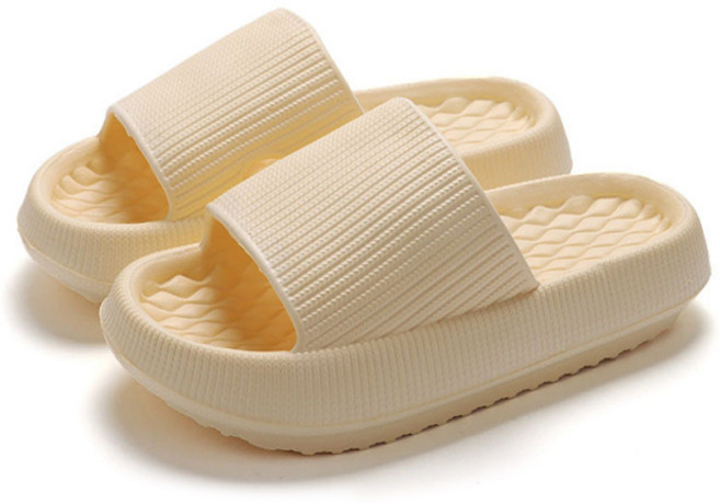 더자카 두툼한 미끄럼방지 쿠션 욕실화 세트, 옐로, 1개