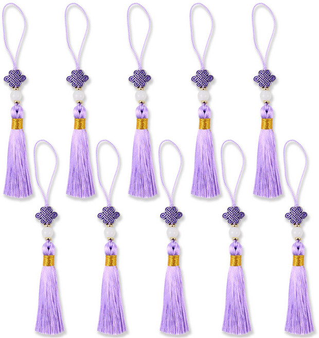 아이엔피 장식 고급 노리개 전체길이 14cm x 수술길이 6.5cm x 실 길이 5cm NS0, 보라(NS07), 10개