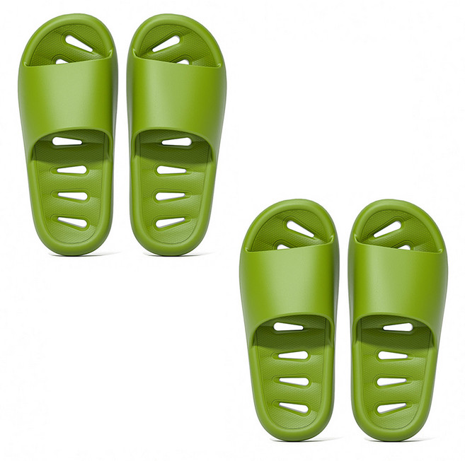 마켓감성 EVA 물잘빠짐 욕실화, 녹색, 2개