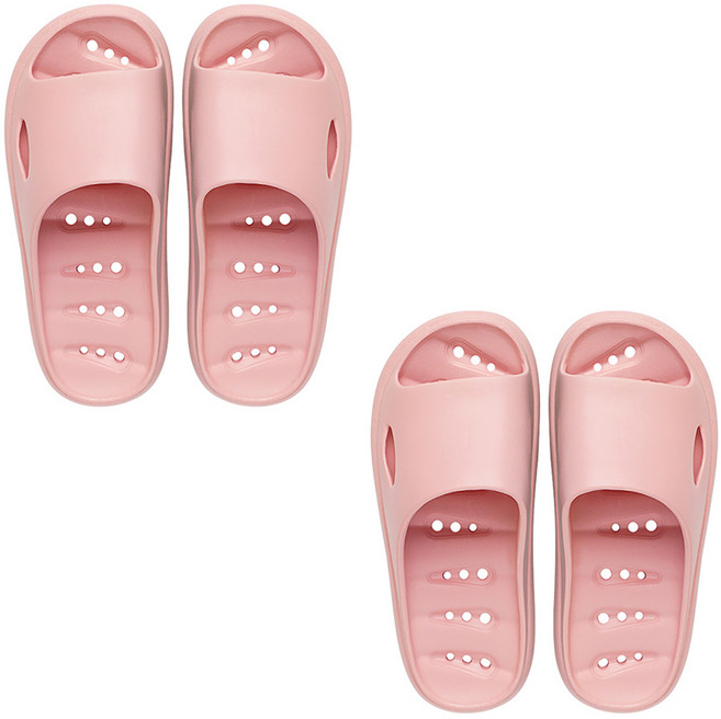 마켓감성 물빠짐 플립 욕실화, 핑크, 2개