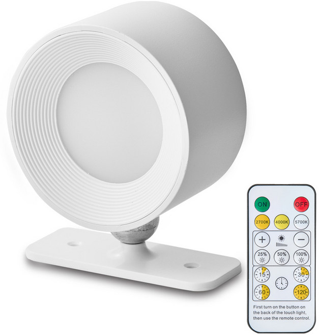 멀티탁 글로우 360도 터치식 무선 3색변환 밝기조절 벽조명 무드등 원형, 혼합색상